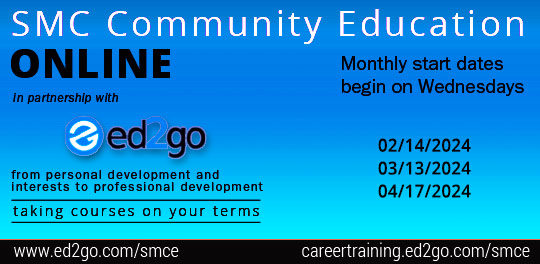 Community Ed Online Classes in partnership with ed2go