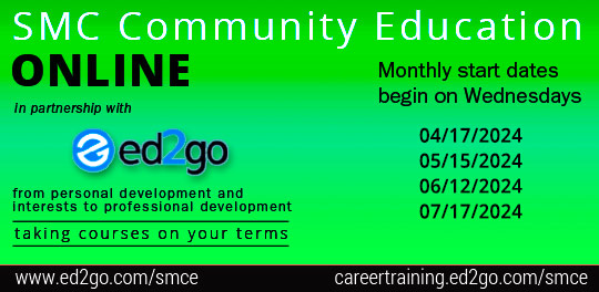 Community Ed Online Classes in partnership with ed2go
