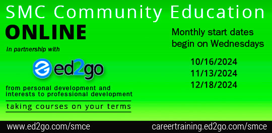 Community Ed Online Classes in partnership with ed2go