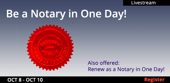 Become a Notary Public Livestream, 10/08/2024-10/10/2024